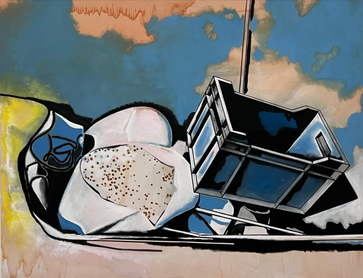 A close view of a construction site, painted from a photograph taken by Sasnal during a holiday in Greece.
.
.
.
.
.
#art #design #photography #architecture #sasnal #stedelijkmuseum