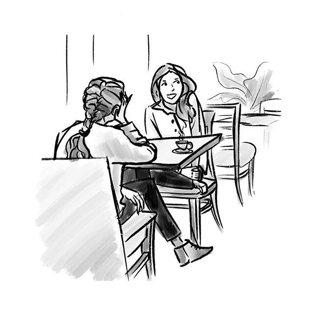 Another sketch from #budapest ✈️ These cafe ladies were chatting it up in one of the (many) fuel stops we made along the way ☕️🤗
&bull;
&bull;
&bull;
&bull;
#cafedrawing #procreatesketch #procreate #travelart #friends #drawingoftheday #illustration 