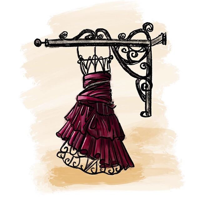 Been meaning to post some of my sketches from our trip ✈️ This was a beautiful, weathered tulle dress seen above a shop in Budapest 👗 &bull;
&bull;
&bull;
&bull;
#budapest #dressshop #drawingoftheday #illustration #art #sketch #instaart #artweinspir