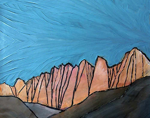 MT WHITNEY Sierra Nevada Acrylic 11" x 14"