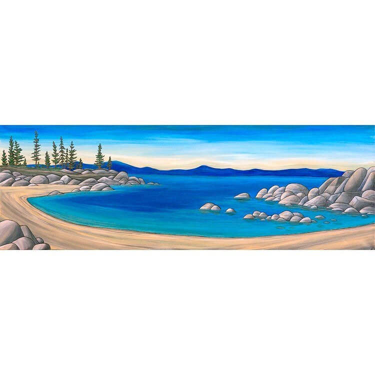 Sand Harbor, Lake Tahoe. Acrylic on canvas. 20&rdquo; x 60&rdquo;. 

Prints available online.