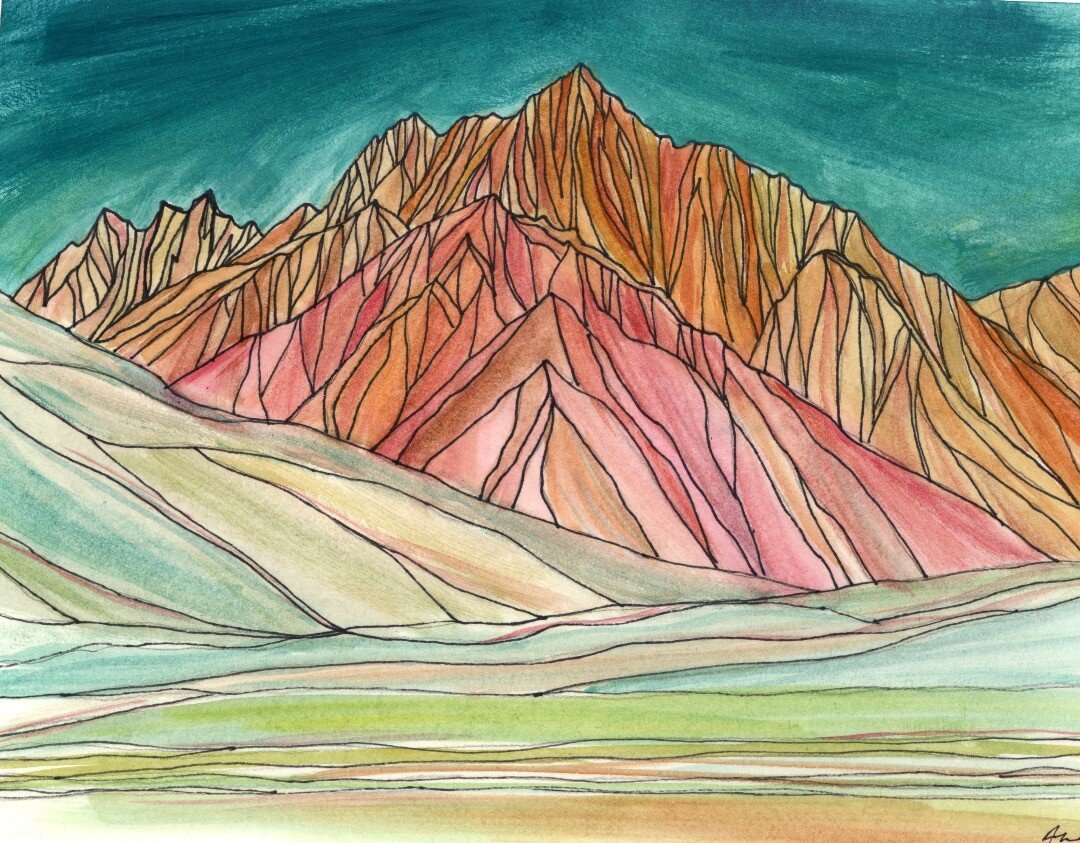 Mt.Morrison. Watercolor on paper.