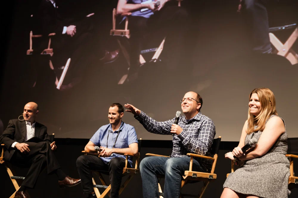 Investing in visual technology businesses panel: Steve Schlafman/RRE Ventures, Josh Elman/Greylock Partners, Allison Goldberg/Time Warner Investments & moderated by Evan Nisselson/LDV Capital. ©Robert Wright/LDV Vision Summit