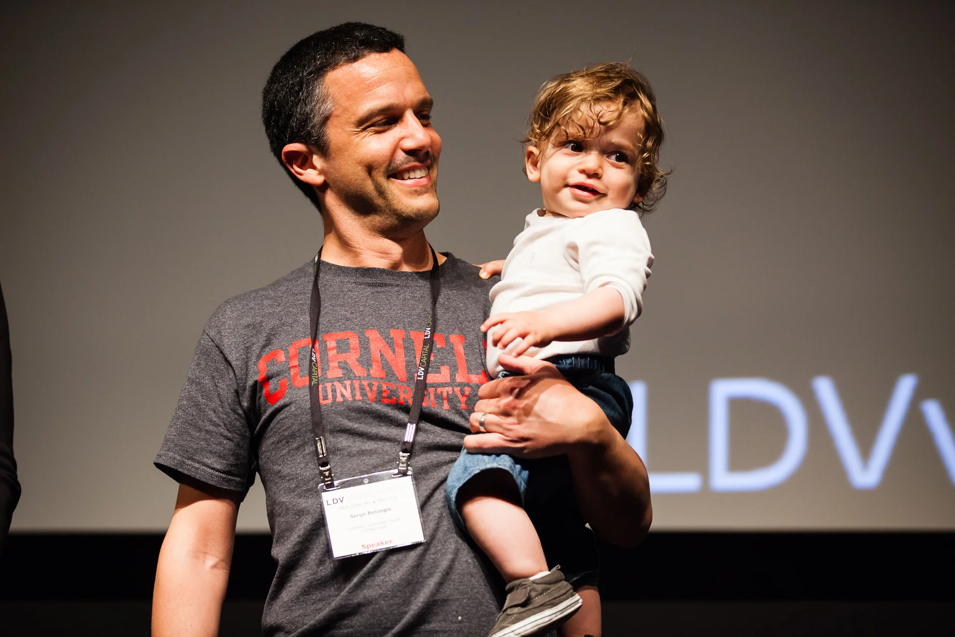 We are a family affair! Serge and August Belongie thanking the audience for a fantastic and inspirational gathering. See you next year! #carpediem ©Robert Wright/LDV Vision Summit