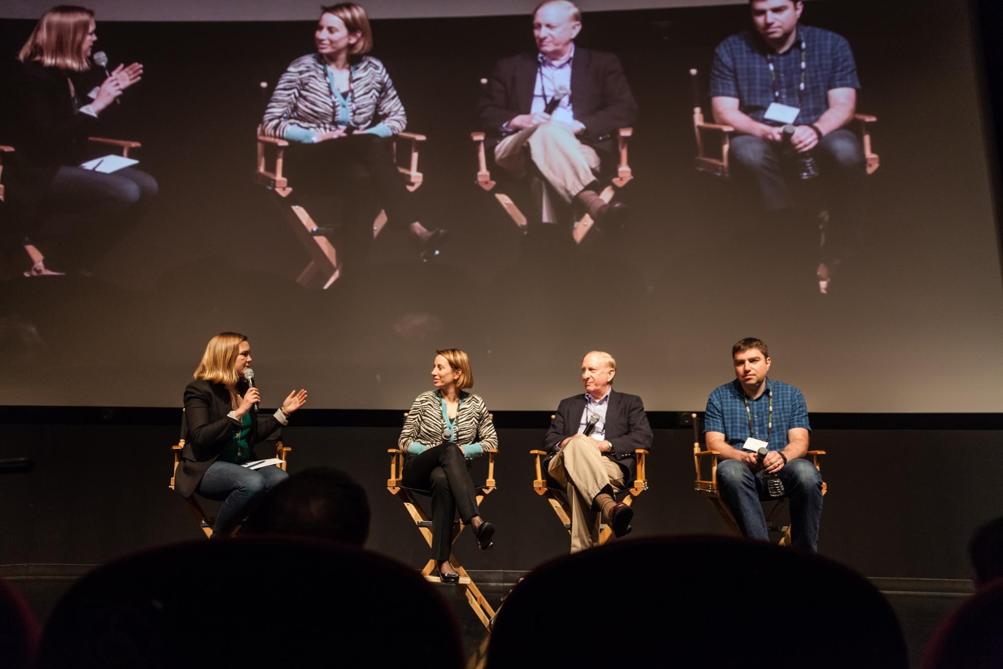 (L to R) Jessi Hempel, Senior Writer at Wired, Liza Benson, Partner at StarVest Partners, Howard Morgan, Partner & Co-founder of First Round Capital, and Alex Iskold, Managing Director at TechStars © Robert Wright/LDV Vision Summit