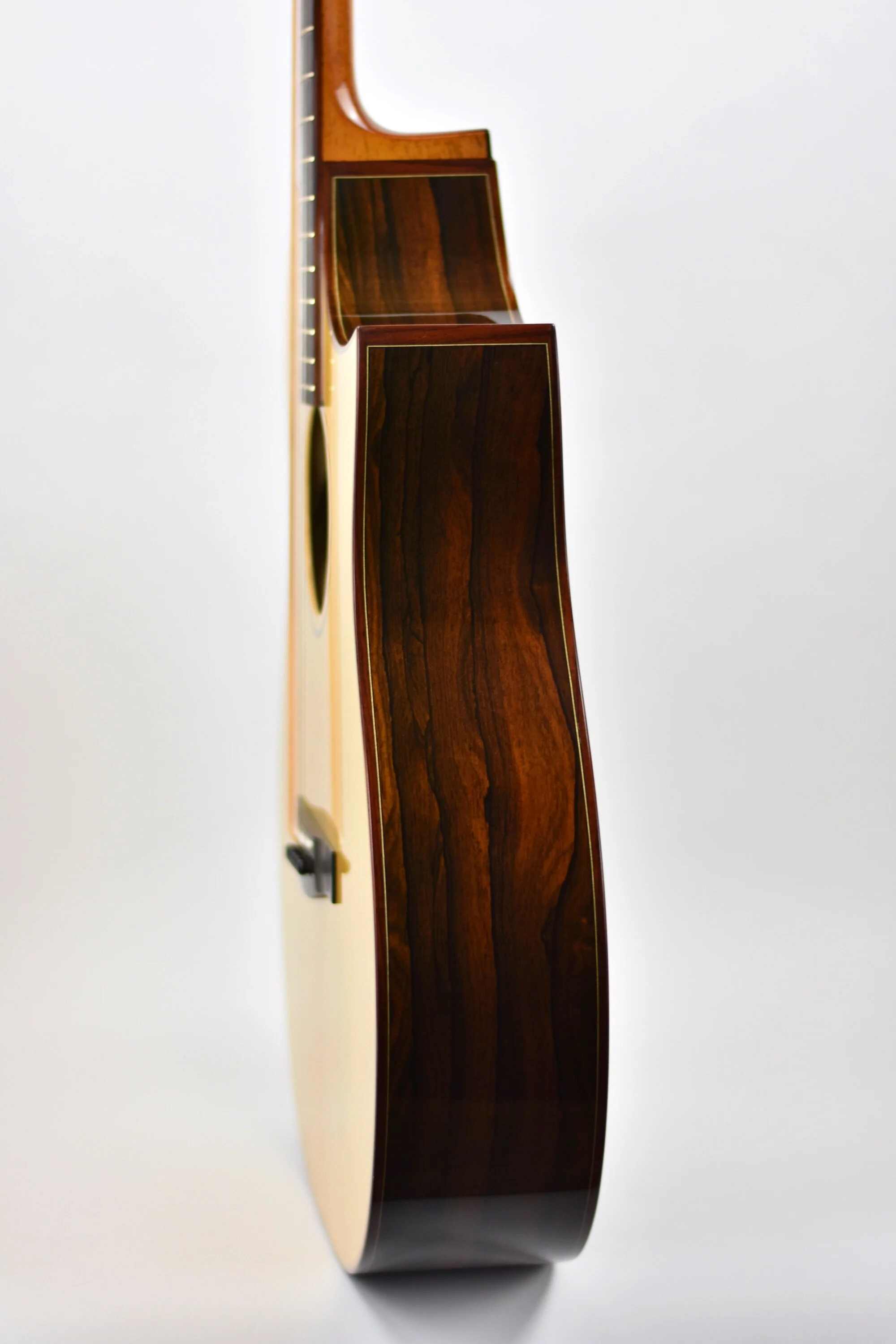 Pledger Guitar with Ziricote back and sides, Salvaged Old Growth Sitka, and a Florentine Cutaway