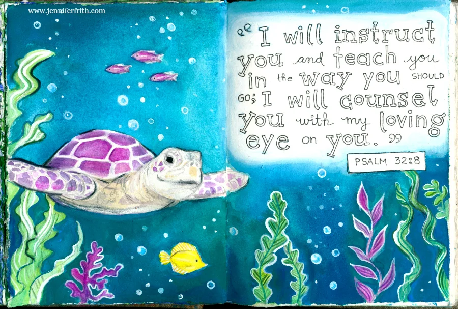 Illustrated Faith - Sea Turtle Sunday Sketches in Watercolor