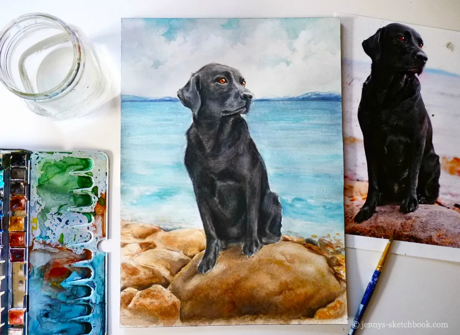 Beautiful Watercolor Dog Portrait