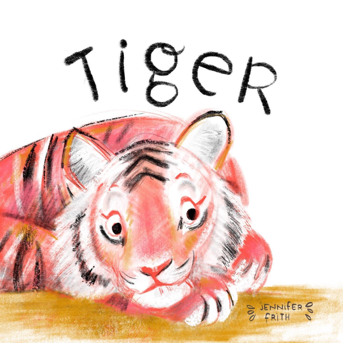 Drawing an animal a day. 13/30 tigers! 🐅 #acritteraday