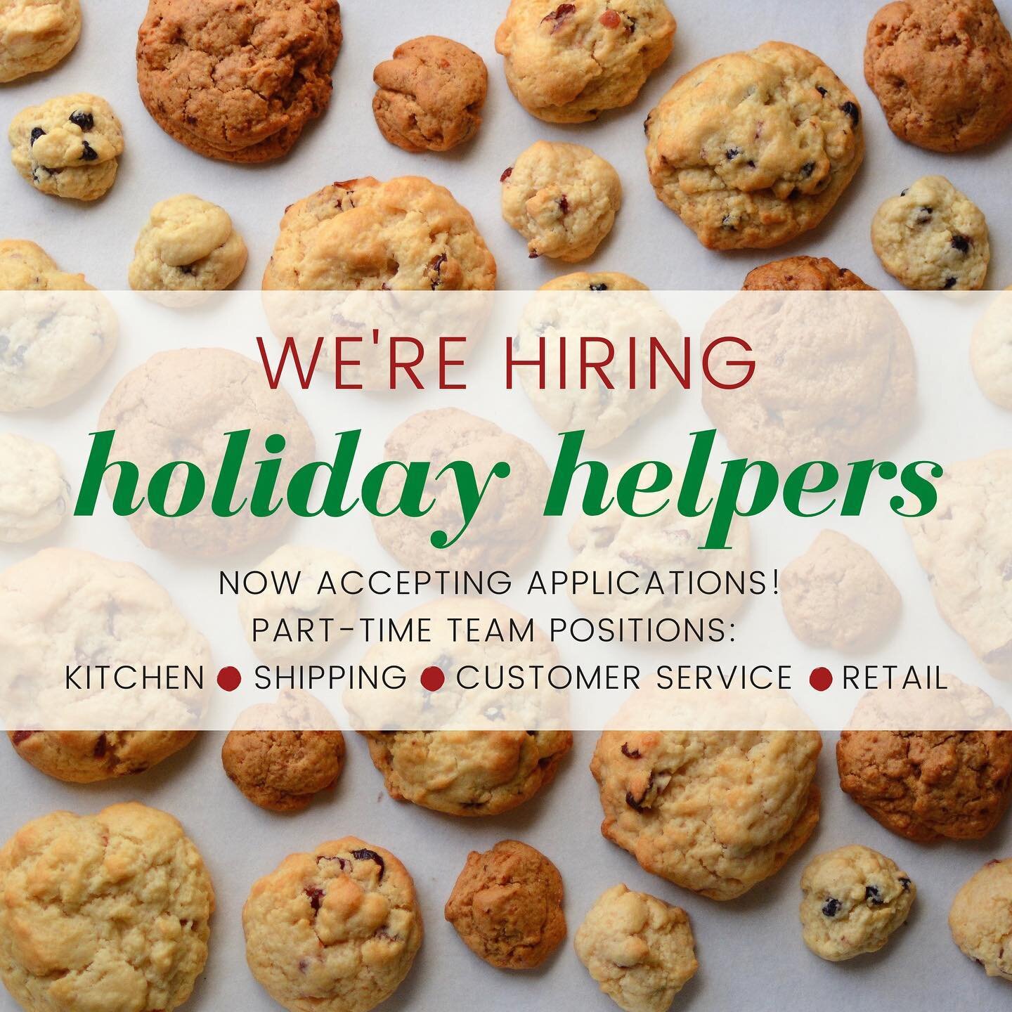 The coming holidays mean our team is growing! If you are interested in joining our holiday crew, follow the link in our profile to apply. Know someone who might be interested? Tag them in the comments! We can&rsquo;t wait to hear from you!