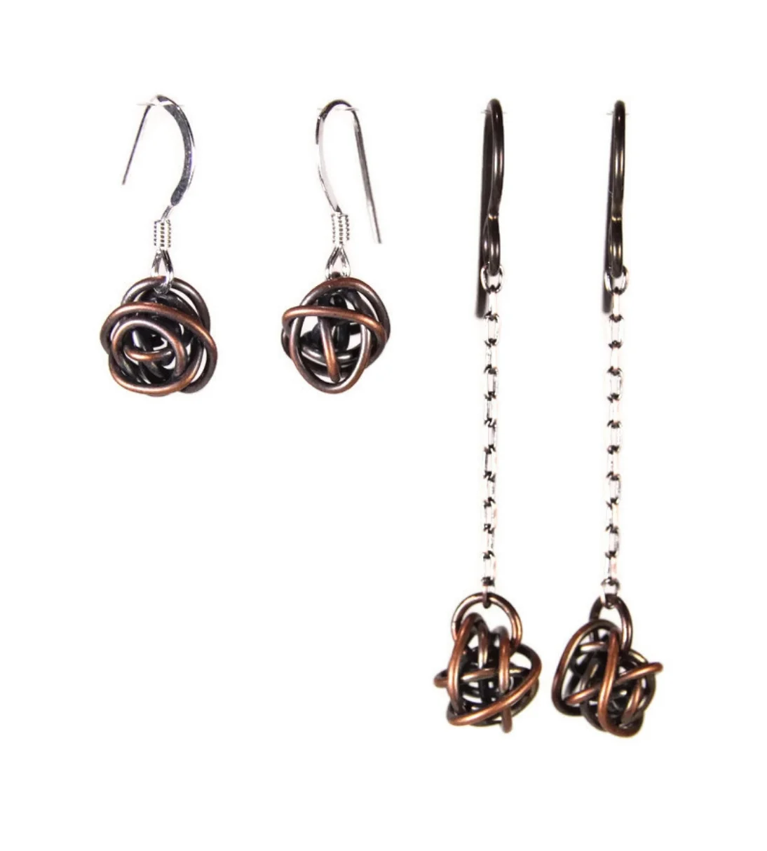 Scribbles copper earrings — Tactile Melodies
