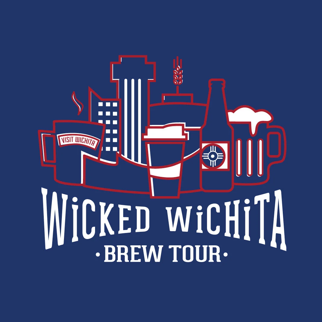 The artwork on the shirt pulls in iconic Wichita imagery.