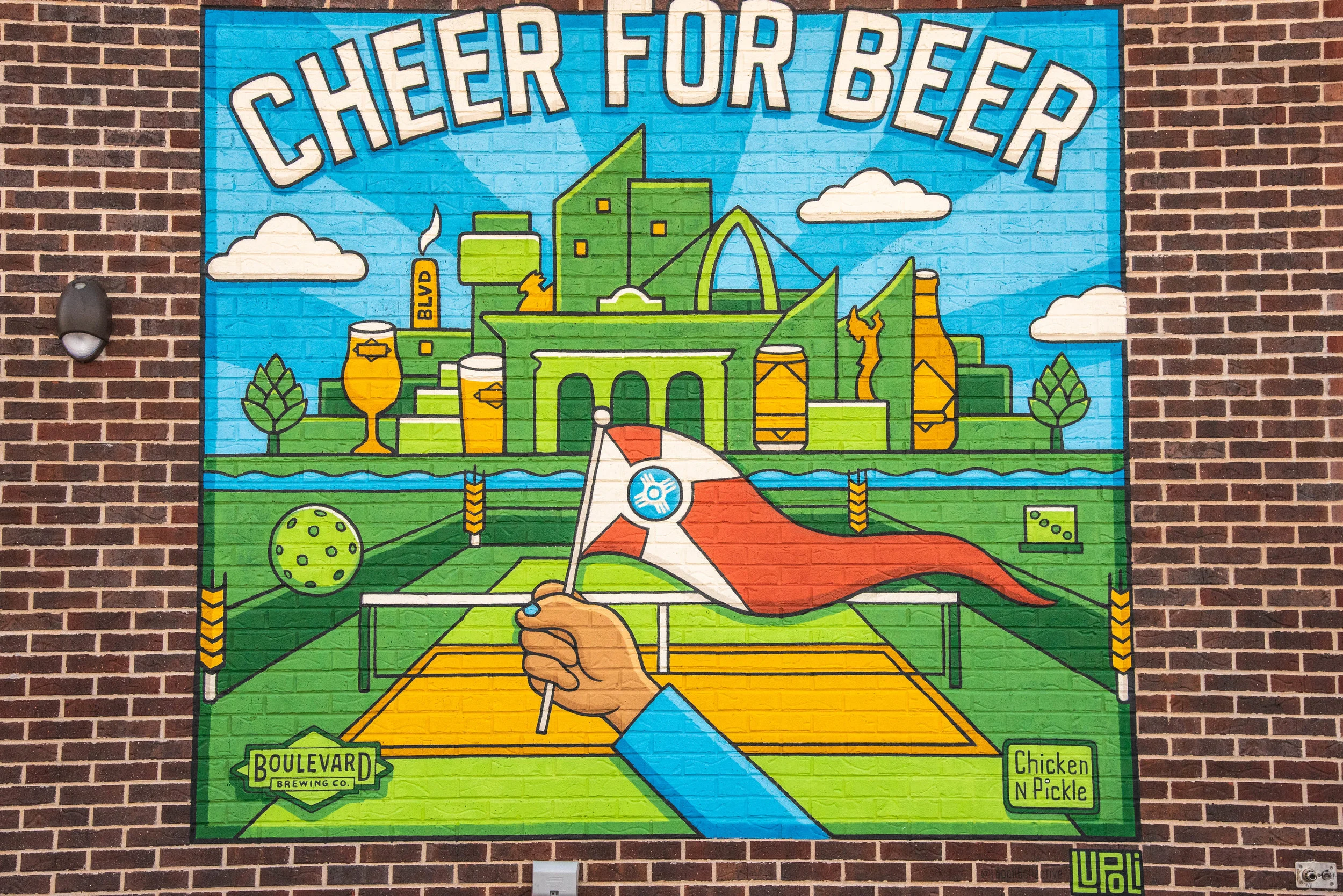 Boulevard Brewing Mural at Chicken N Pickle