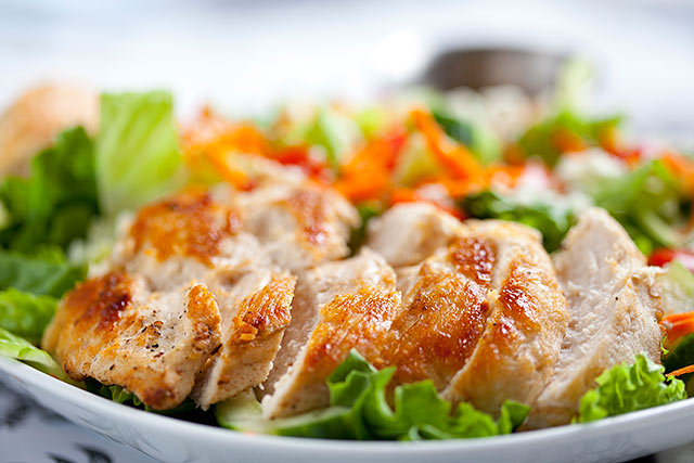 Redbud Salad with grilled chicken