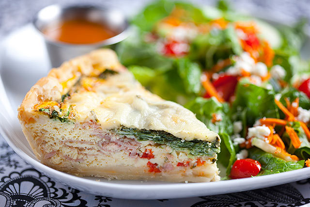 Ham Quiche with Redbud Salad