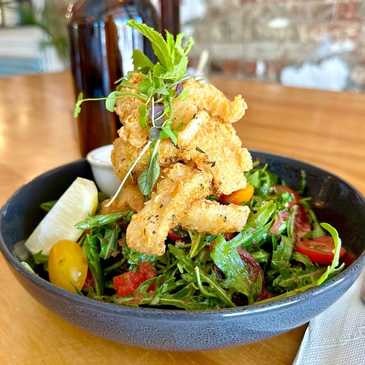 &ldquo;Calamari Salad&rdquo; w Paw Paw salsa dressing. The perfect match!