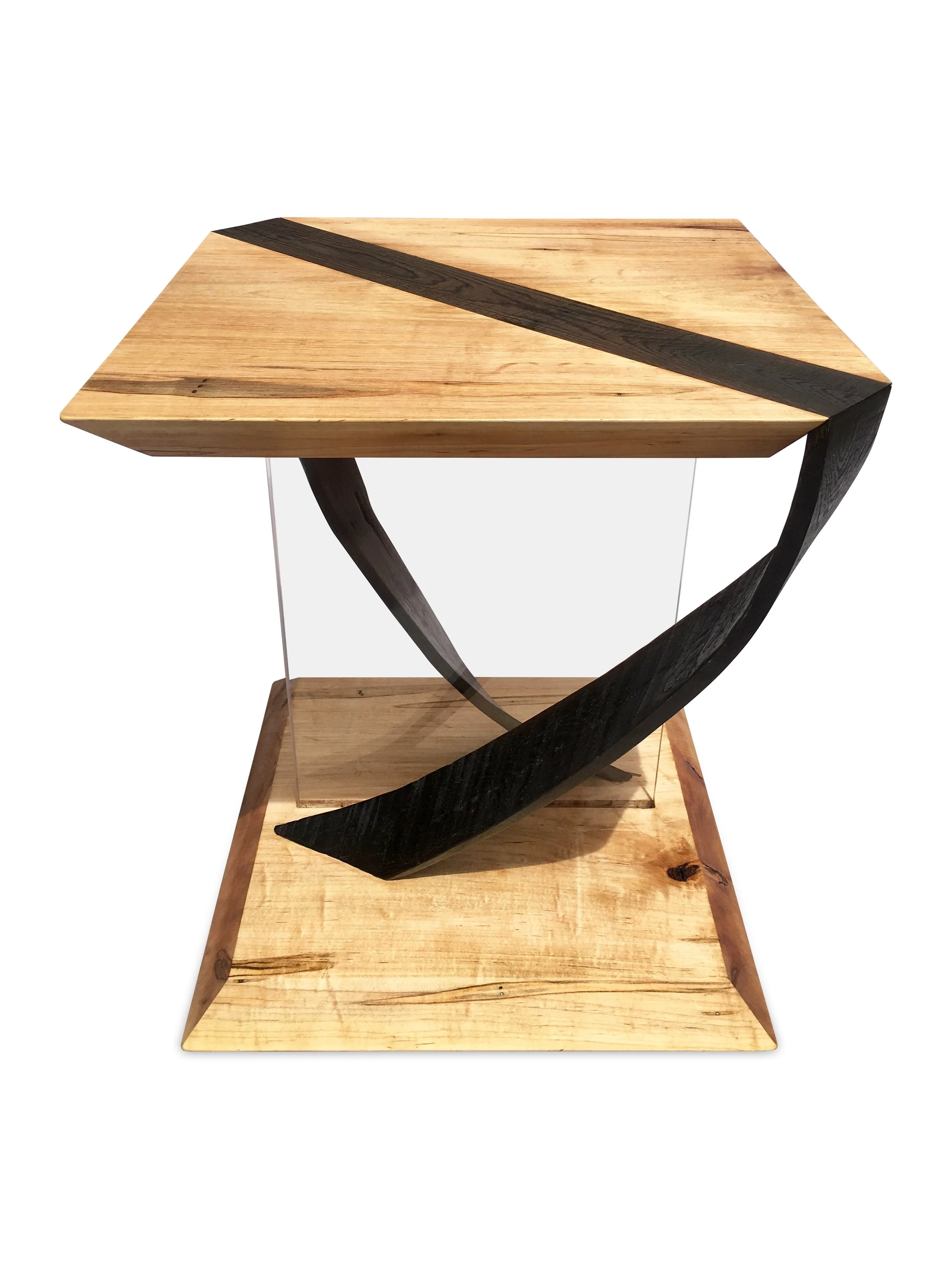 Maple/Ebonized White Oak Accent Table