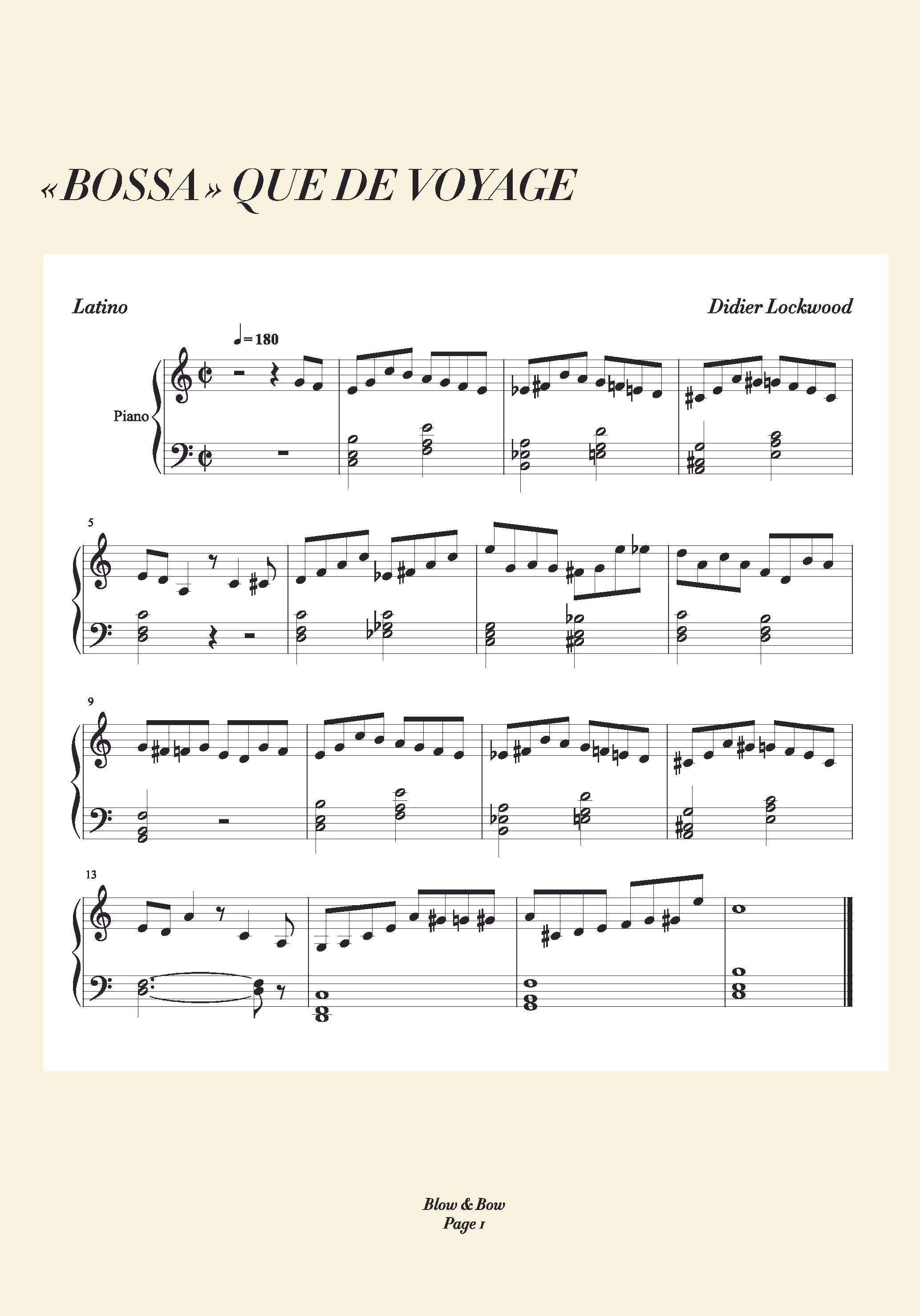  Didier Lockwood, Bossa 'Que de Voyage', 2006 