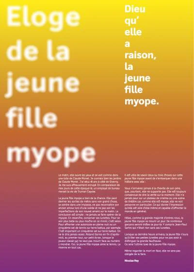  Nicolas Rey, Eloge de la jeune fille myope © ICONOfly and the artist 2007 