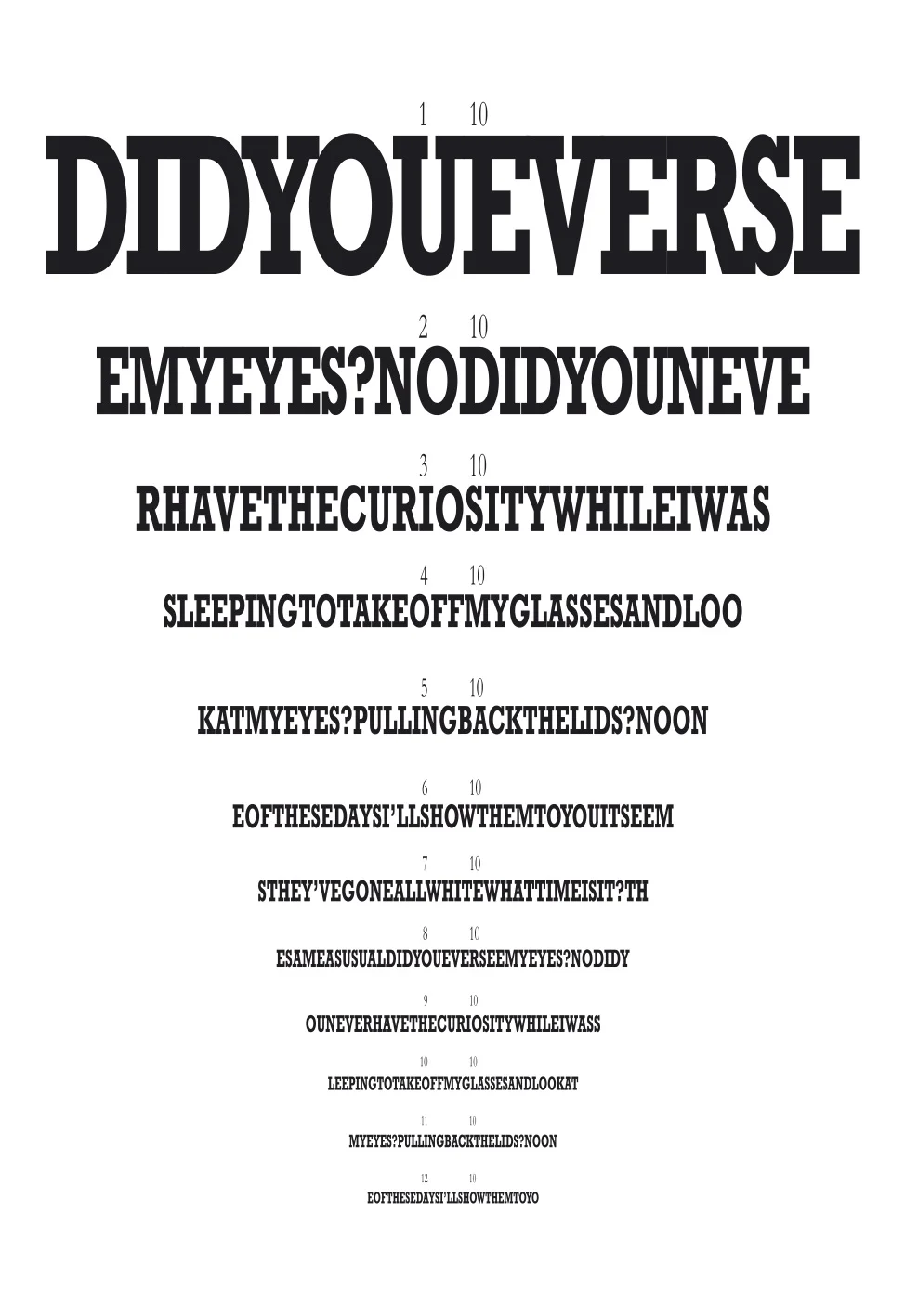 Text by Samuel Beckett,EndgameLight box, 40x160cm
