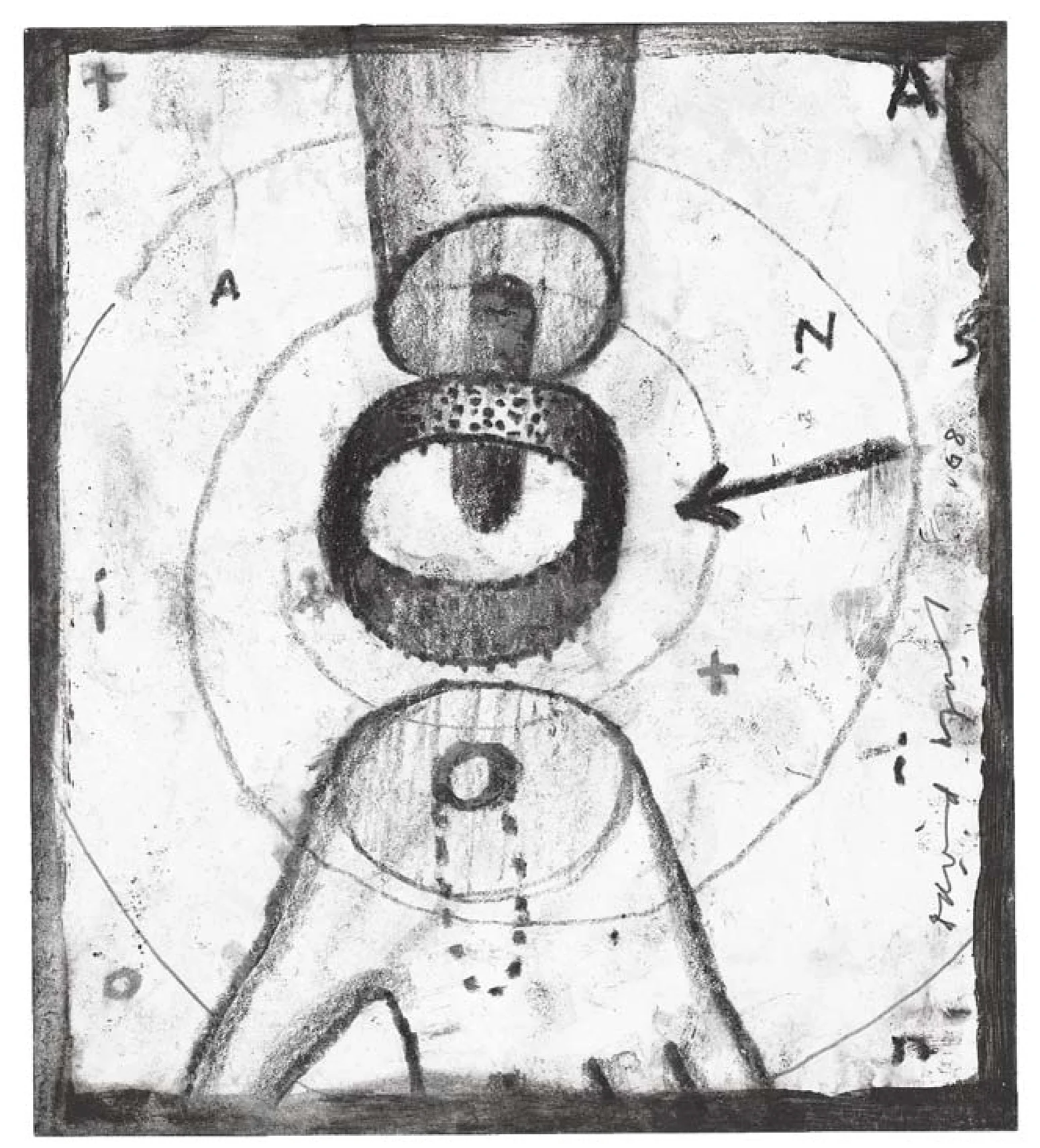 T.R.A.N.S.I.T.I.O.N. Charcoal and pen on paper, 18 x 16 cm, 2008