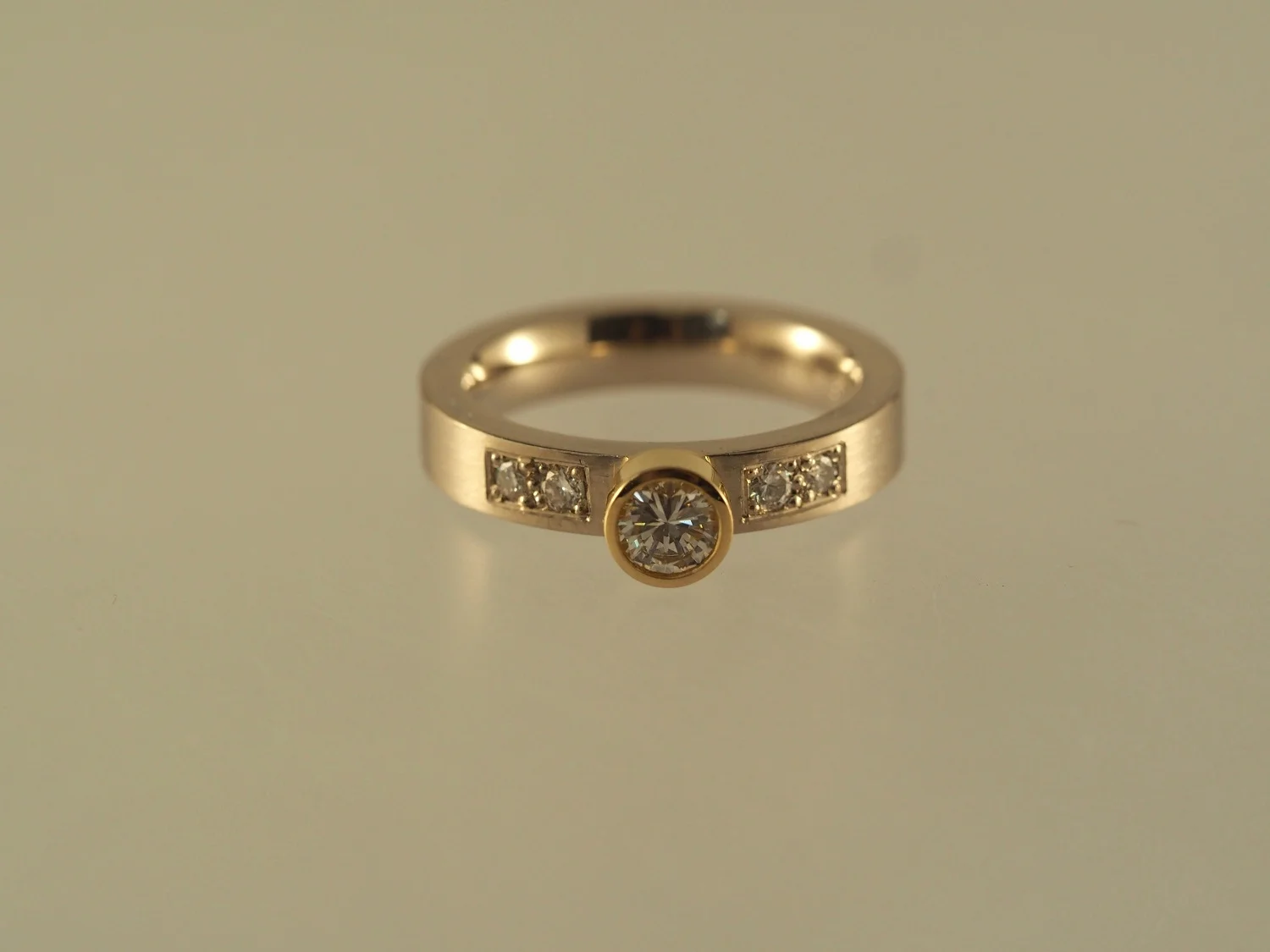 Engagement Ring- 18ct Yellow Gold, 9ct White Gold and White Diamonds.