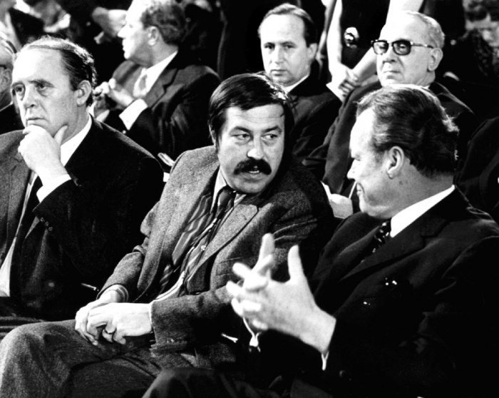 The Trinity of post war German Social Democracy, from left to right: Heinrich Böll, Günter Grass, Willy Brandt Photo: DICK/EPA