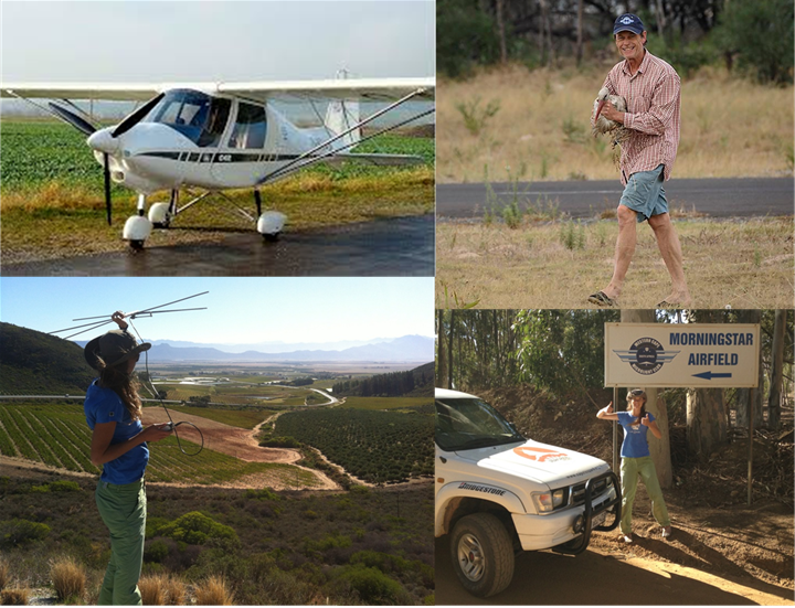 Our gracious pilot and plane above, and Joleen, Project Field Team manager below, on the hunt for Tyger's collar.