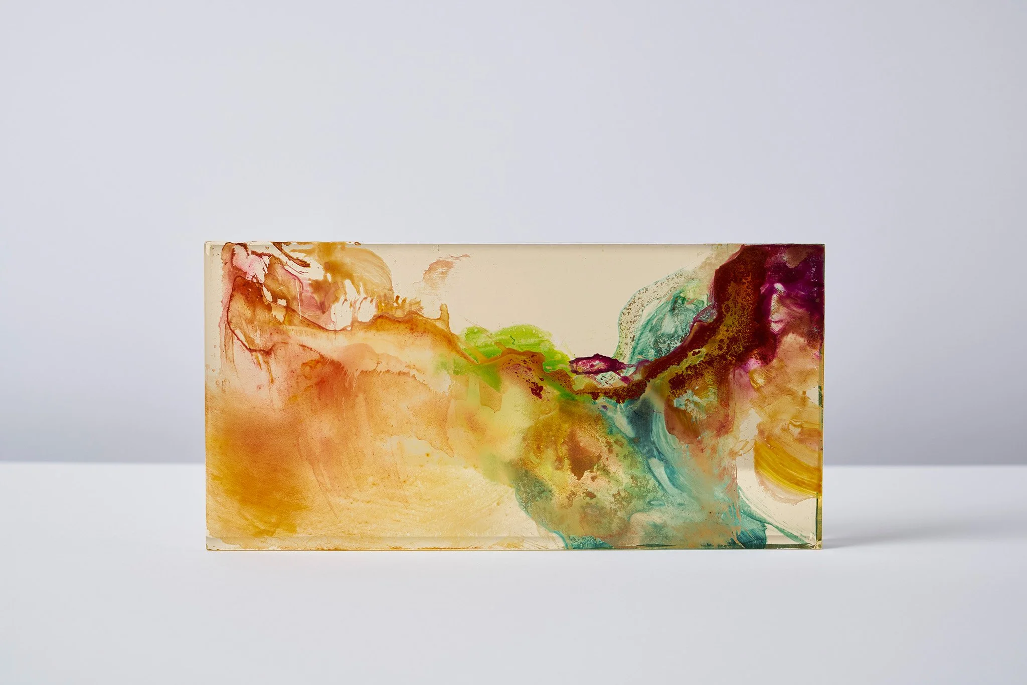 Acrylic and resin on plexiglass, H9.5 x W20 x D1.7 cm, 2020 