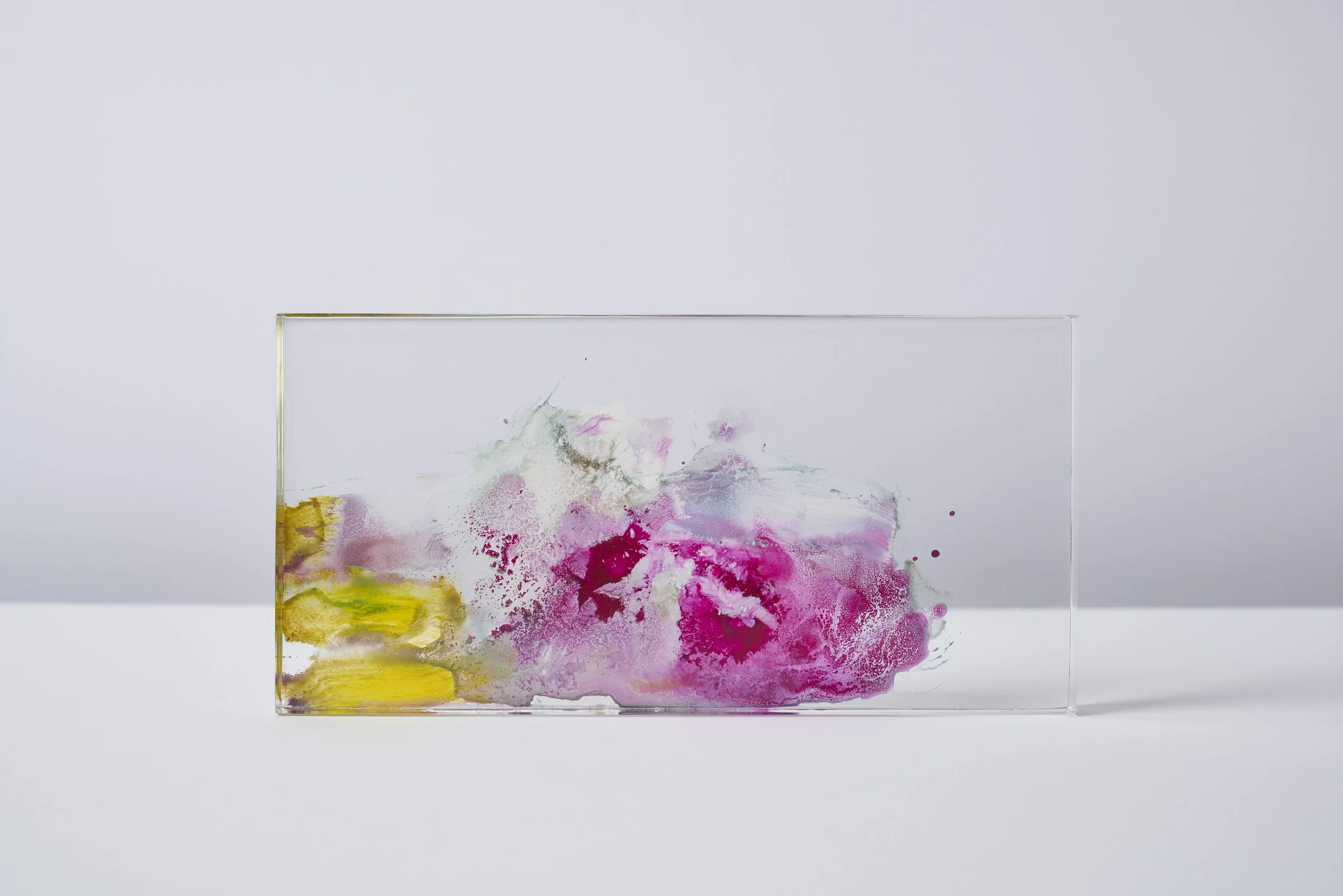 Acrylic and resin on plexiglass, H9.5 x W20 x D1.7 cm, 2020 
