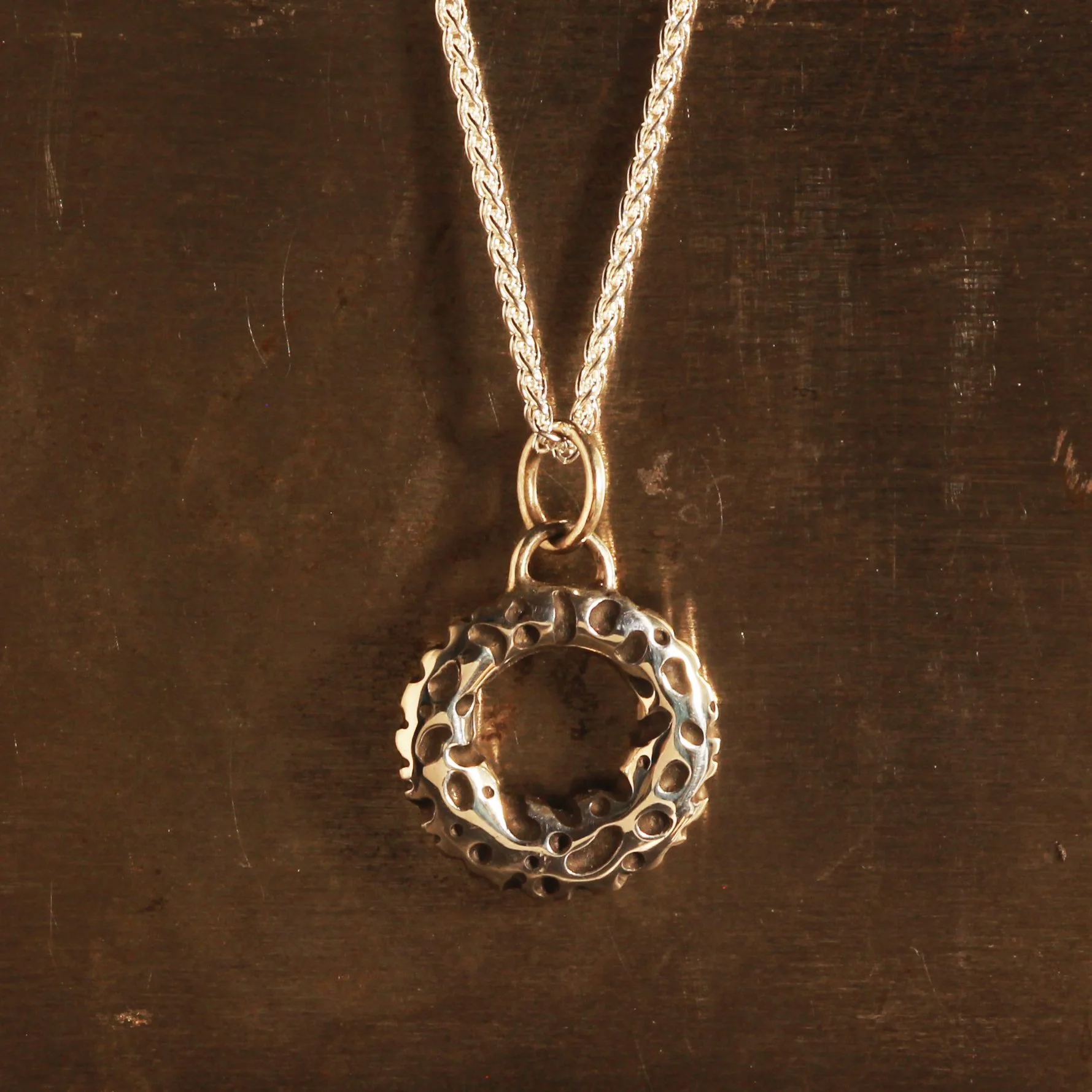 Leopard Lichen Pendant in silver