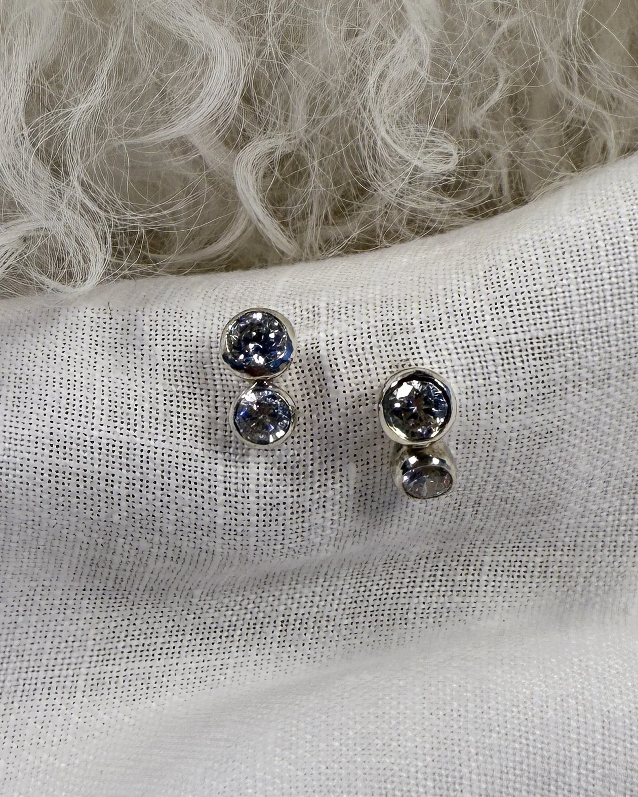 Double studs with double sparkle