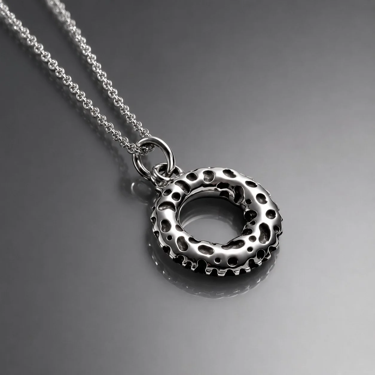 Leopard Lichen Pendant in silver