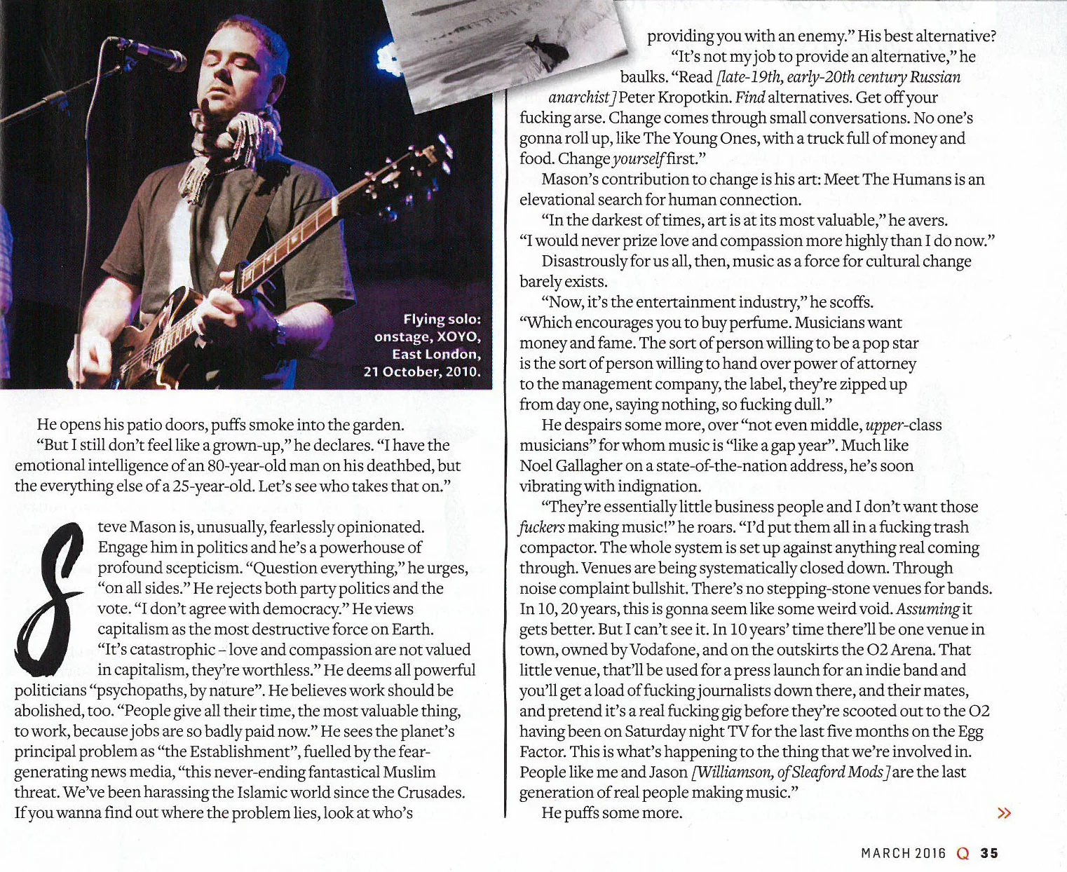 Steve Mason for Q Magazine