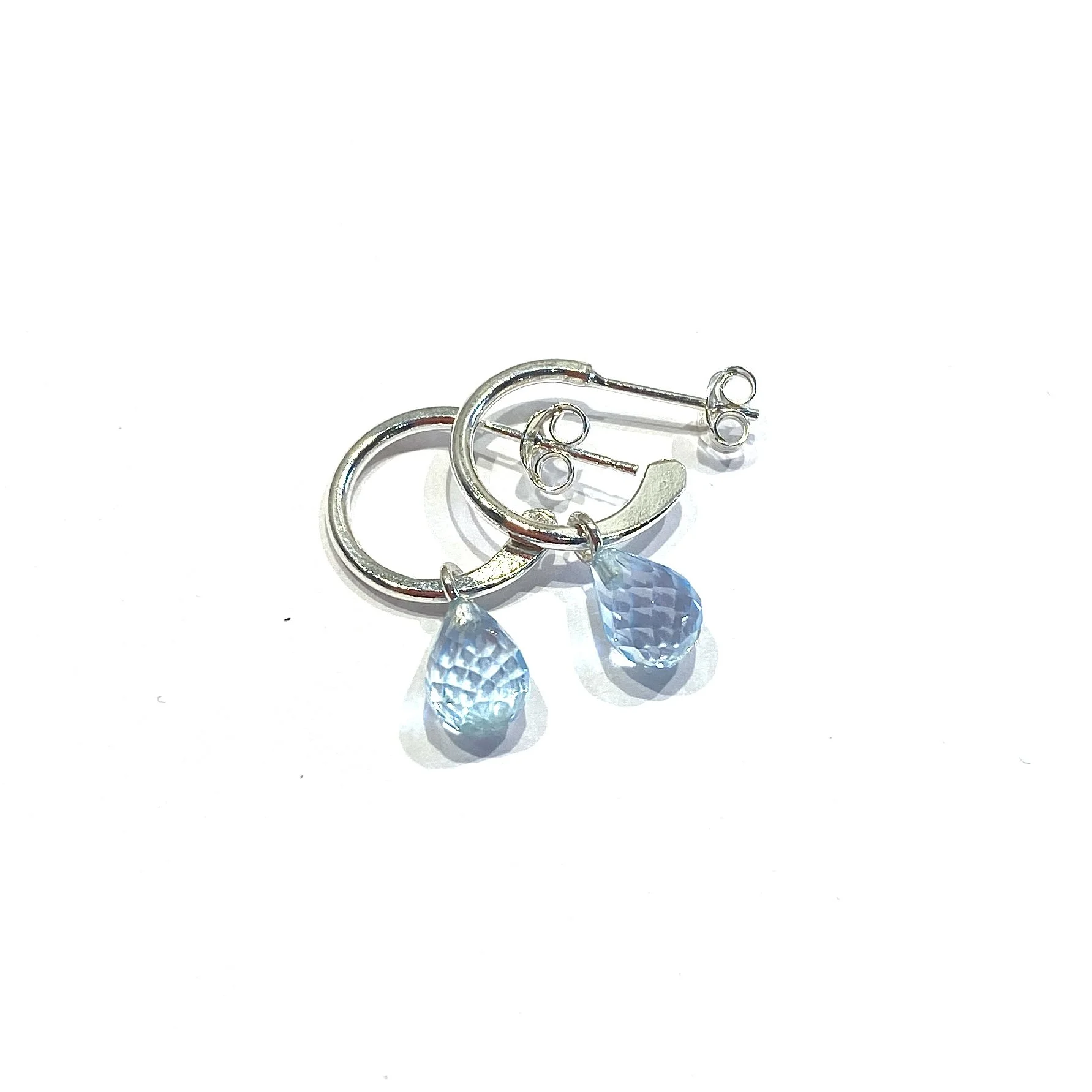 Blue Topaz Hoops