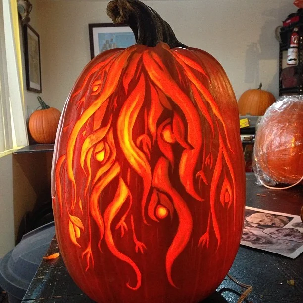 XL decorative floral pumpkin as seen in our Martha Stewart Living feature.