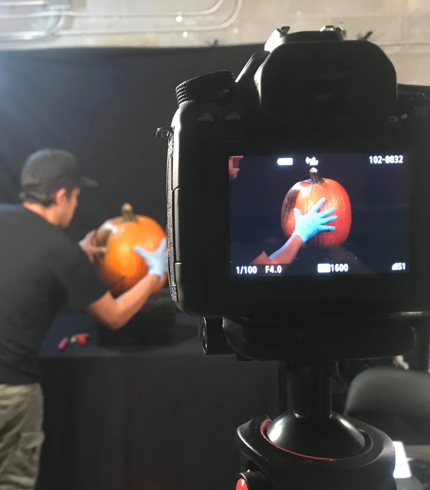Chris Soria prepping for a shoot.