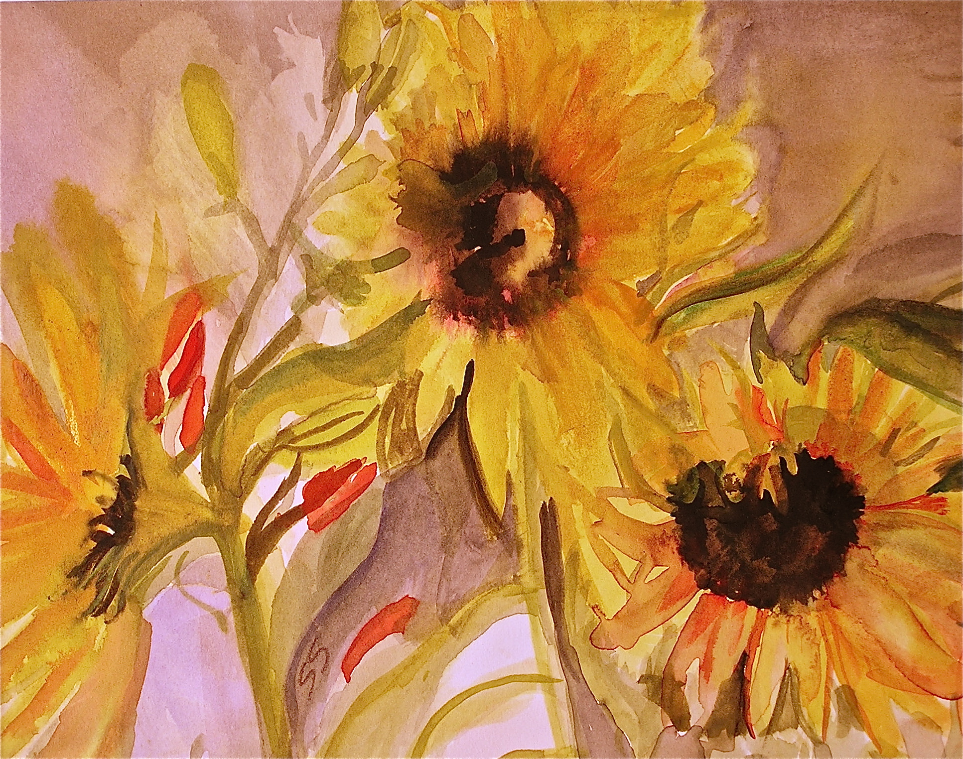 Sunny Flowers (Watercolor) SOLD