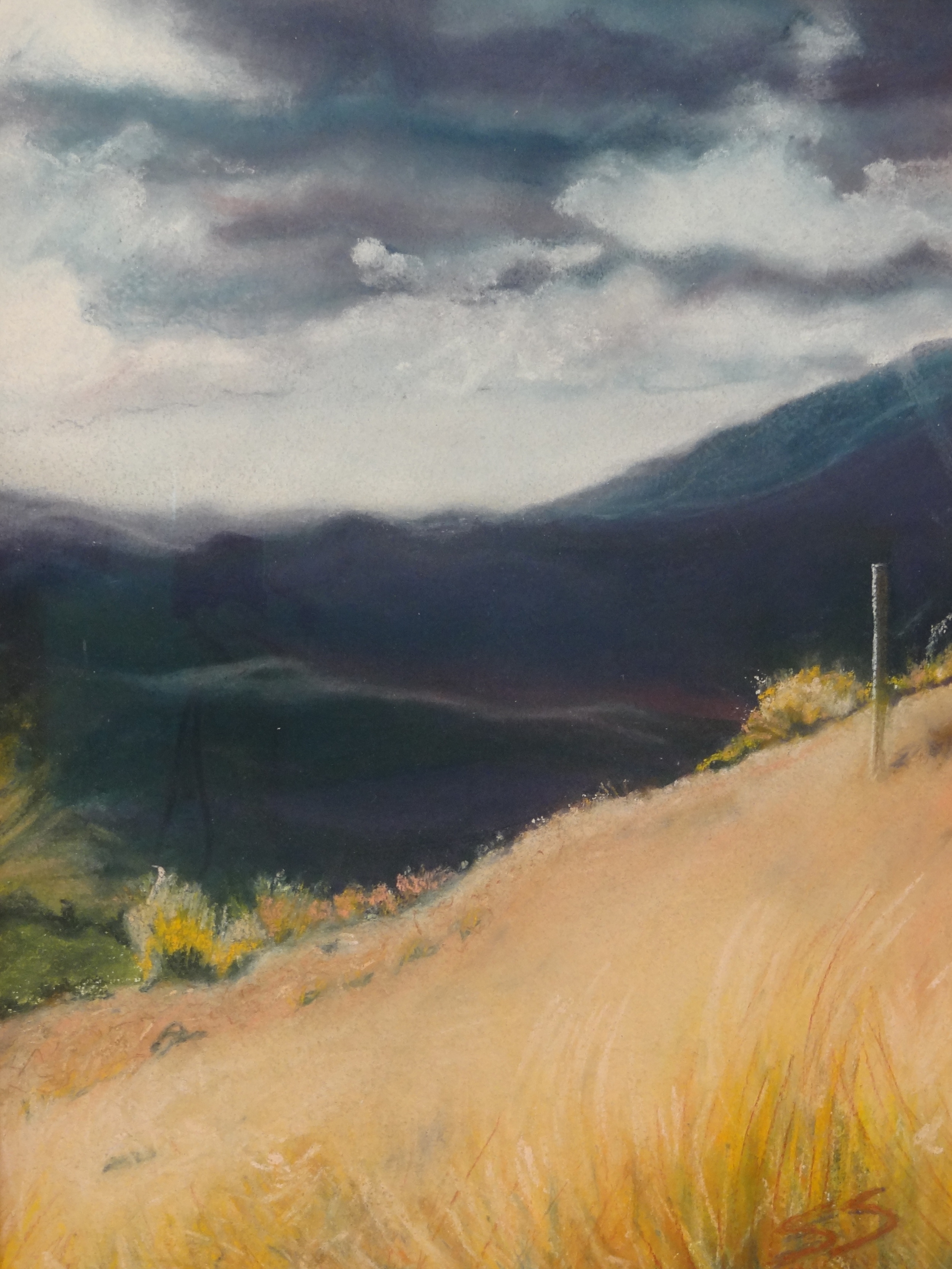 New Zealand Landscape, Incoming Storm- Pastel