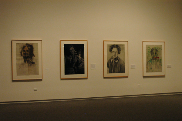 Large portrait wall, Hidden Histories exhibition, Colby Museum. 2012.