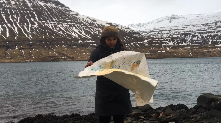Video Still, printing process of Submerged, Resurfaced
