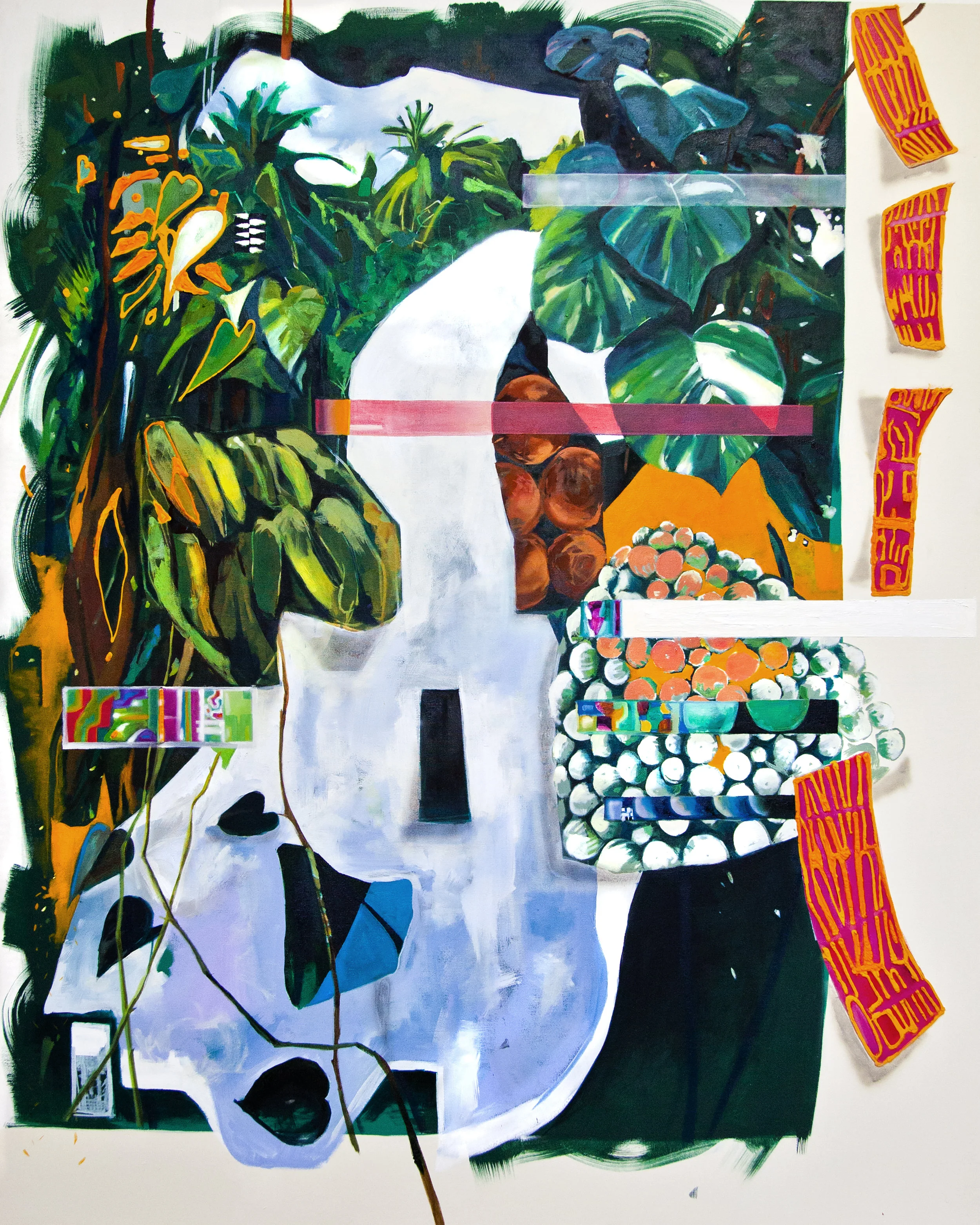 Selva No.2 oil, fluid acrylic, modeling paste on canvas 69 x 58 in