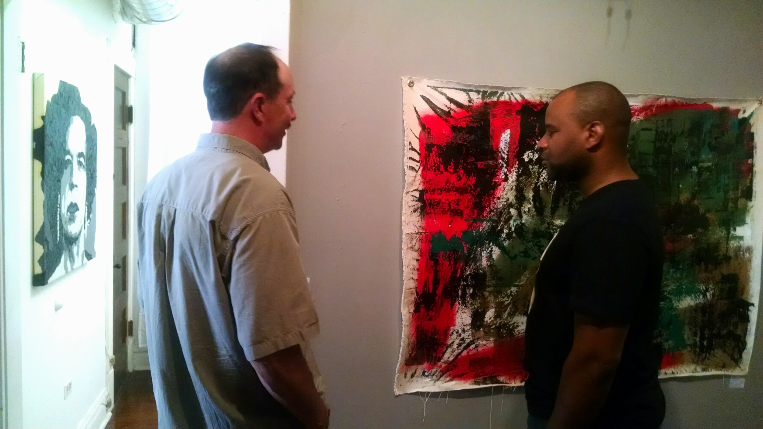 Artist Charles Echols at his group show: Works on Walls III, June 25, 2015