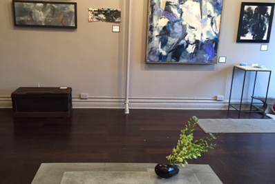 Exhibition shot with Arthur Connor’s pieces.