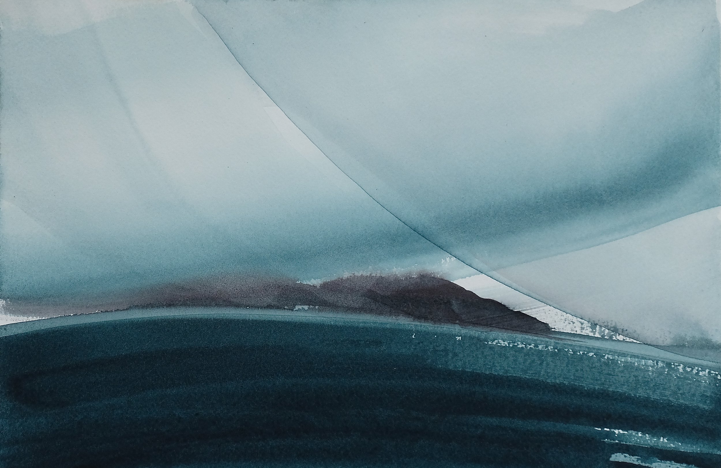 na h-Eileanan Seunta study 6 watercolour on TH Saunders Waterford 25 x 38.5 cm