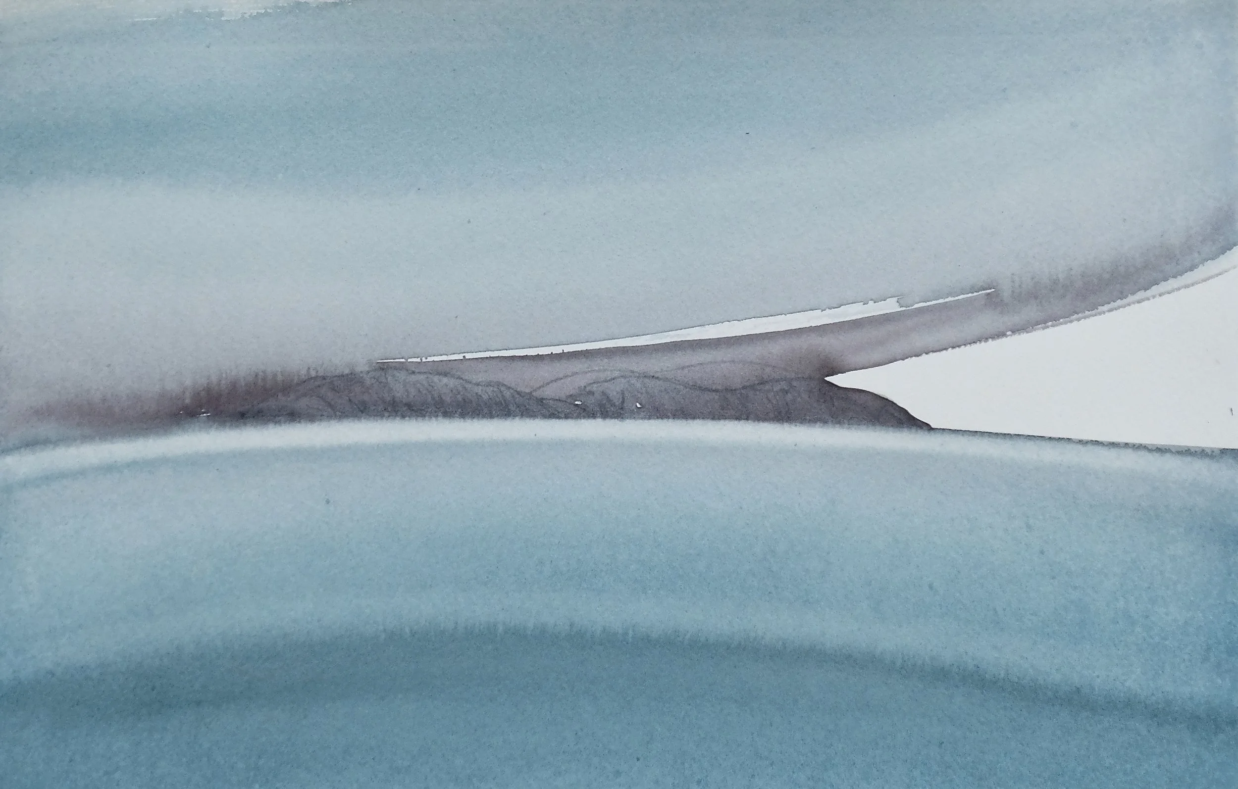 na h-Eileanan Seunta study 10 watercolour on TH Saunders Waterford 25 x 38 cm