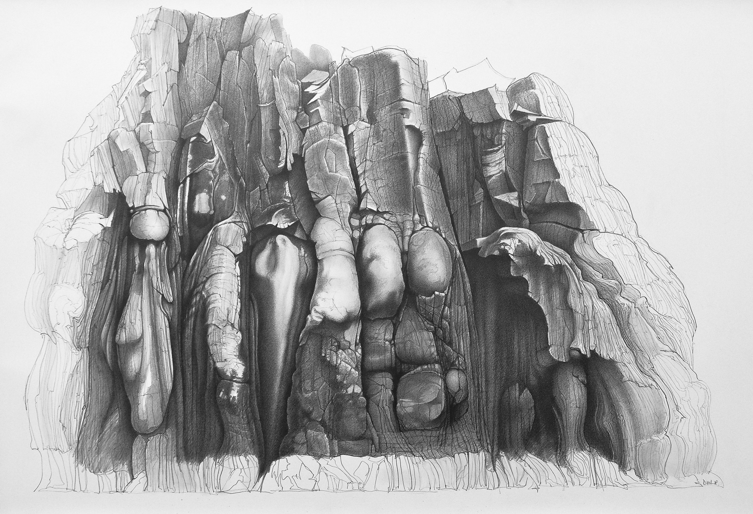 Rock face study, Clach Uaine 75x105cm.jpg