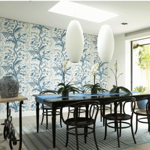 2 - wallpaper on dining room wall
