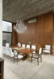 2 - wood wall in dining room