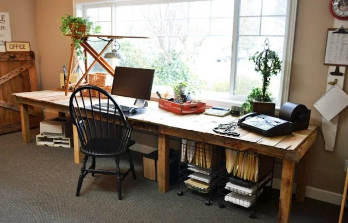 rustic desk - pallet farm table desk funky junk